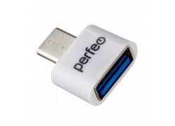 Переходник OTG Type-C - USB Perfeo (PF-VI-O008 White) (белый)