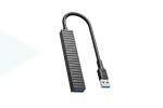 Разветвитель USB HUB XO HUB014B Plastic portable 4 in 1 docking station (Type-C to USB3.0+USB2.0 * 2+TF) Black