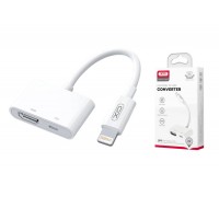 Переходник XO HUB005 Lightning to HDMI+Lightning 1080p ( lightning charging ) White