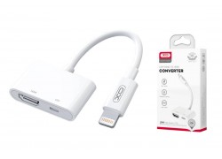 Переходник XO HUB005 Lightning to HDMI+Lightning 1080p ( lightning charging ) White