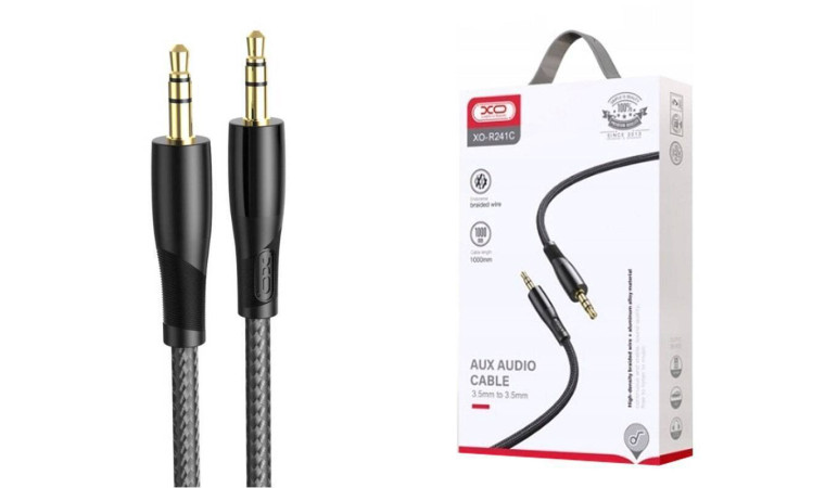 Кабель аудио AUX XO NB-R241C 3.5mm to 3.5MM Transparent Black Кабель аудио AUX XO NB-R241C 3.5mm to 3.5MM Transparent Black