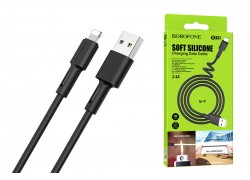 Кабель USB - Lightning BOROFONE BX31 2,4A (черный) 1м (силиконовый)