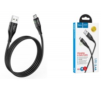 Кабель USB - MicroUSB HOCO U93 2,4A (черный) 1,2м (подсветка)