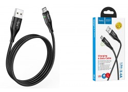 Кабель USB - MicroUSB HOCO U93 2,4A (черный) 1,2м (подсветка)