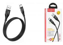 Кабель USB - USB Type-C HOCO U93, 3A (черный) 1,2м (в оплетке, LED индикатор)