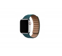 Ремешок кожаный с магнитной застежкой для Apple Watch 38/40 mm балтийский синий