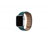 Ремешок кожаный с магнитной застежкой для Apple Watch 38/40 mm балтийский синий
