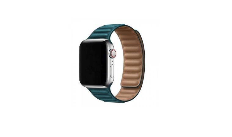 Ремешок кожаный с магнитной застежкой для Apple Watch 38/40 mm балтийский синий