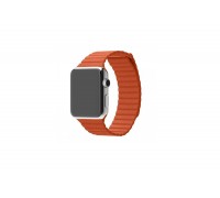 Ремешок кожаный с магнитной застежкой для Apple Watch 42/44 mm оранжевый