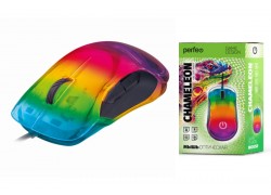 Мышь игровая проводная Perfeo "CHAMELEON", 8 кн, USB, GAME DESIGN, 6 цв. RGB подсветка, 1000-12800 DPI (У)