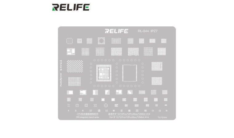 Трафарет BGA RELIFE RL-044 IPZ4  IP8/ 8 Plus/ X - A11 CPU 0.12MM