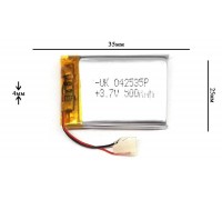 Универсальный аккумулятор 35x25x4 3.7V 500mAh (402535P)