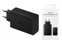Сетевое зарядное устройство 2USB-C + USB Samsung PD Adapter 65W (or.) (черный)