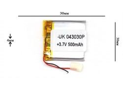 Универсальный аккумулятор 30x30x4 3.7V 500mAh (403030P)