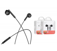 Наушники вакуумные проводные HOCO M64 Melodious wire control earphones (черный)