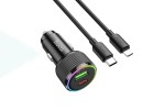 Автомобильное зарядное устройство АЗУ USB + USB-С + кабель Type-C HOCO NZ14A Guerrero PD20W+QC3.0 (черный)
