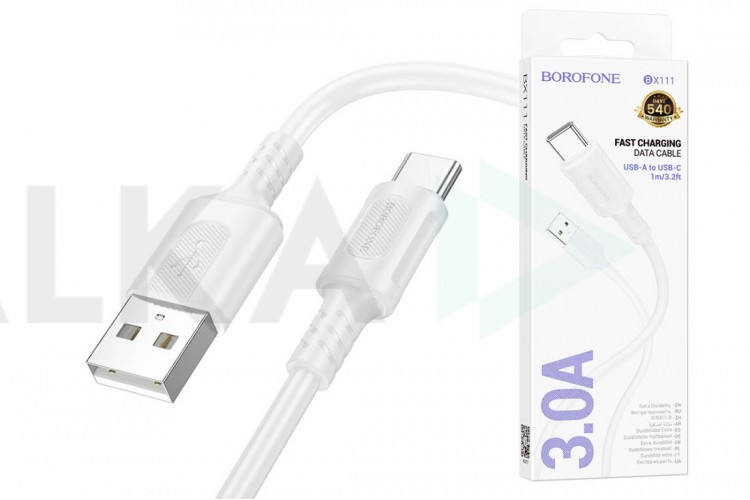 Кабель USB - USB Type-C BOROFONE BX111, (белый) 1м