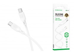 Кабель USB Type-C - USB Type-C BOROFONE BX113 Lenny 60W (белый) 1м силиконовый