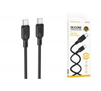 Кабель USB Type-C - USB Type-C BOROFONE BX113 Lenny 60W (черный) 3м силиконовый