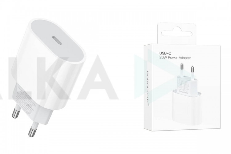 Сетевое зарядное устройство USB-C BOROFONE BA100A Original single port PD20W (белый)