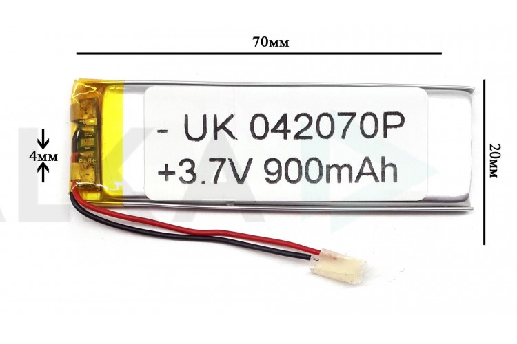 Универсальный аккумулятор 70x20x4 3.7V 900mAh (042070P) (3/2)