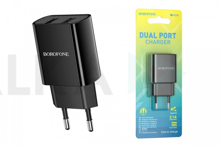 Сетевое зарядное устройство 2USB BOROFONE BA53A Powerway 2100mAh (черный)