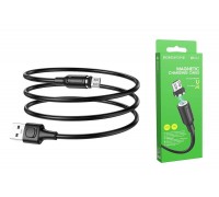 Кабель USB - MicroUSB BOROFONE BX41 2,4A (черный) 1м (магнитный)