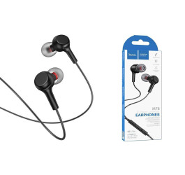 Наушники вакуумные проводные HOCO M78 EL Placer universal earphones (черный)