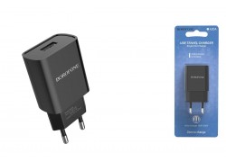 Сетевое зарядное устройство USB BOROFONE BA20A Sharp single port 2100mAh (черный)
