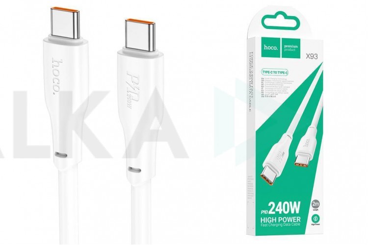 Кабель USB Type-C - USB Type-C HOCO X93 PD240W (белый) 2м