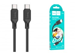 Кабель USB Type-C - USB Type-C HOCO X90 PD60W (черный) 1м (силиконовый)
