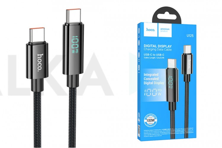 Кабель USB Type-C - USB Type-C HOCO U125 100W (черный) 1м