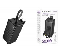 Универсальный дополнительный аккумулятор Power Bank BOROFONE BJ79C Clever with 3 cables (50000mAh) (черный)