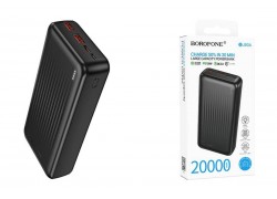 Универсальный дополнительный аккумулятор Power Bank BOROFONE BJ80A Clever 22.5W+PD20W (20000mAh) (черный)