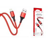 Кабель USB - Lightning BOROFONE BX54, 2,4A (красный) 1м (в оплетке)