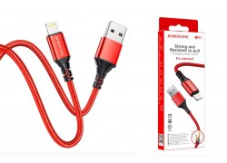 Кабель USB - Lightning BOROFONE BX54, 2,4A (красный) 1м (в оплетке)