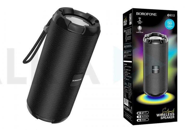 Портативная беспроводная колонка BOROFONE BR15 Smart sports BT speaker (черный)