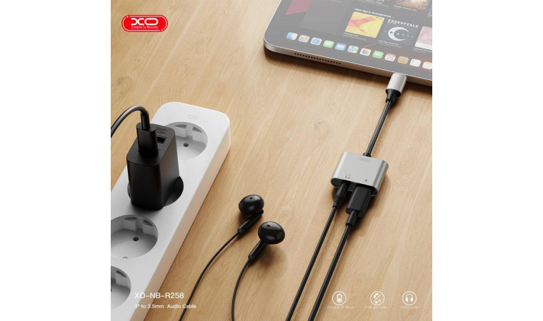 Адаптер XO Lightning на Lightning + 3.5mm NB-R258B (no need bluetooth) Tranish