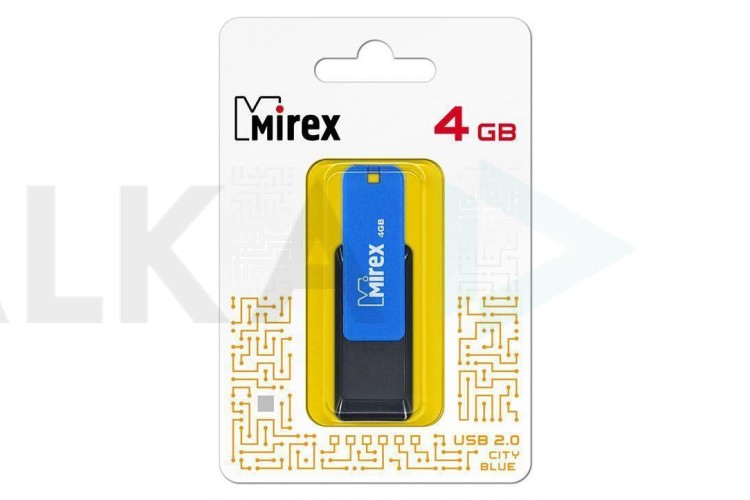 Флешка USB 2.0 Mirex CITY BLUE 4GB (ecopack)