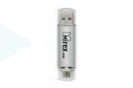 Флешка USB 2.0 Mirex SMART SILVER с двойным разъёмом USB/microUSB 8GB (ecopack)