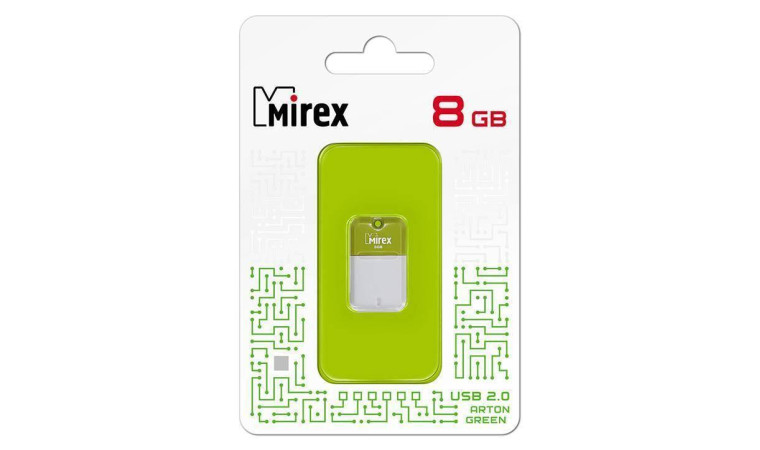 Флешка USB 2.0 Mirex ARTON GREEN 8GB (ecopack)