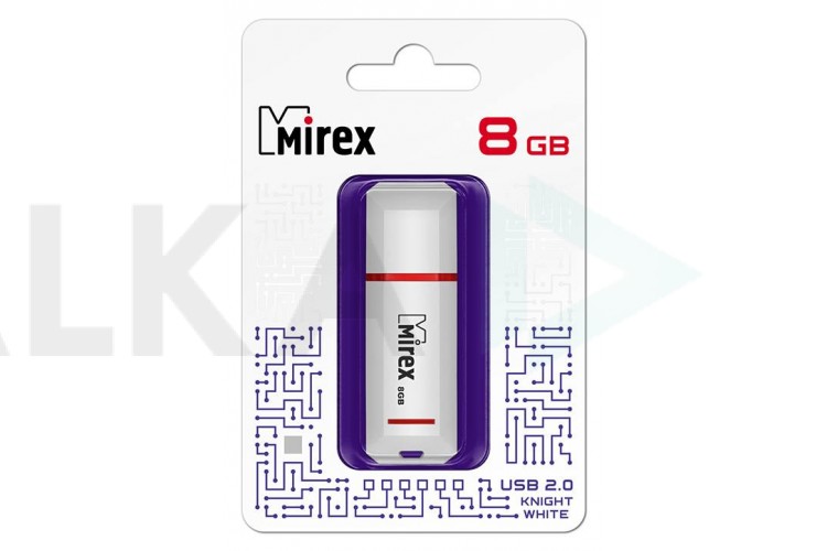 Флешка USB 2.0 Mirex KNIGHT WHITE 8GB (ecopack)