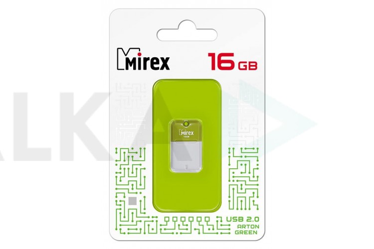 Флешка USB 2.0 Mirex ARTON GREEN 16GB (ecopack)