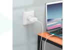 Сетевое зарядное устройство USB + кабель Type-C HOCO C96A (белый)