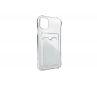 Чехол силиконовый для iPhone 15 (6,1) с отделением под карту (прозрачный)