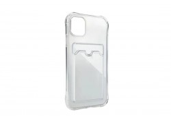 Чехол силиконовый для iPhone 15 Plus (6,7) с отделением под карту (прозрачный)