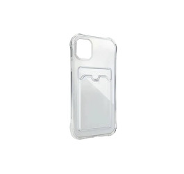 Чехол силиконовый для iPhone 15 Plus (6,7) с отделением под карту (прозрачный)