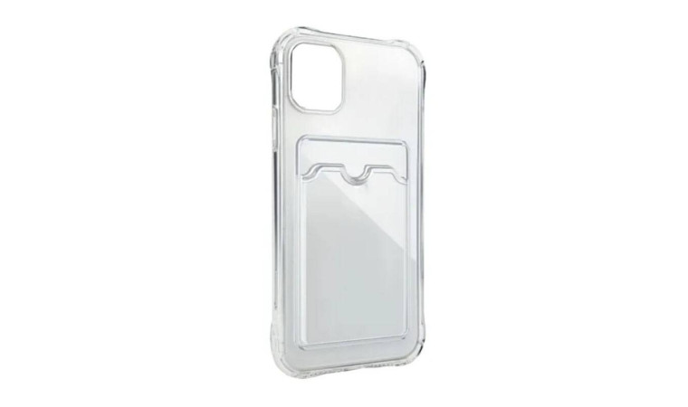Чехол силиконовый для iPhone 15 Plus (6,7) с отделением под карту (прозрачный)
