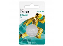 Батарейка литиевая Mirex CR2450 3V цена за 1 шт ecopack (23702-CR2450-E1)