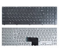 Клавиатура для ноутбука DNS Pegatron C15 Series. Прямой Enter. Черная с рамкой